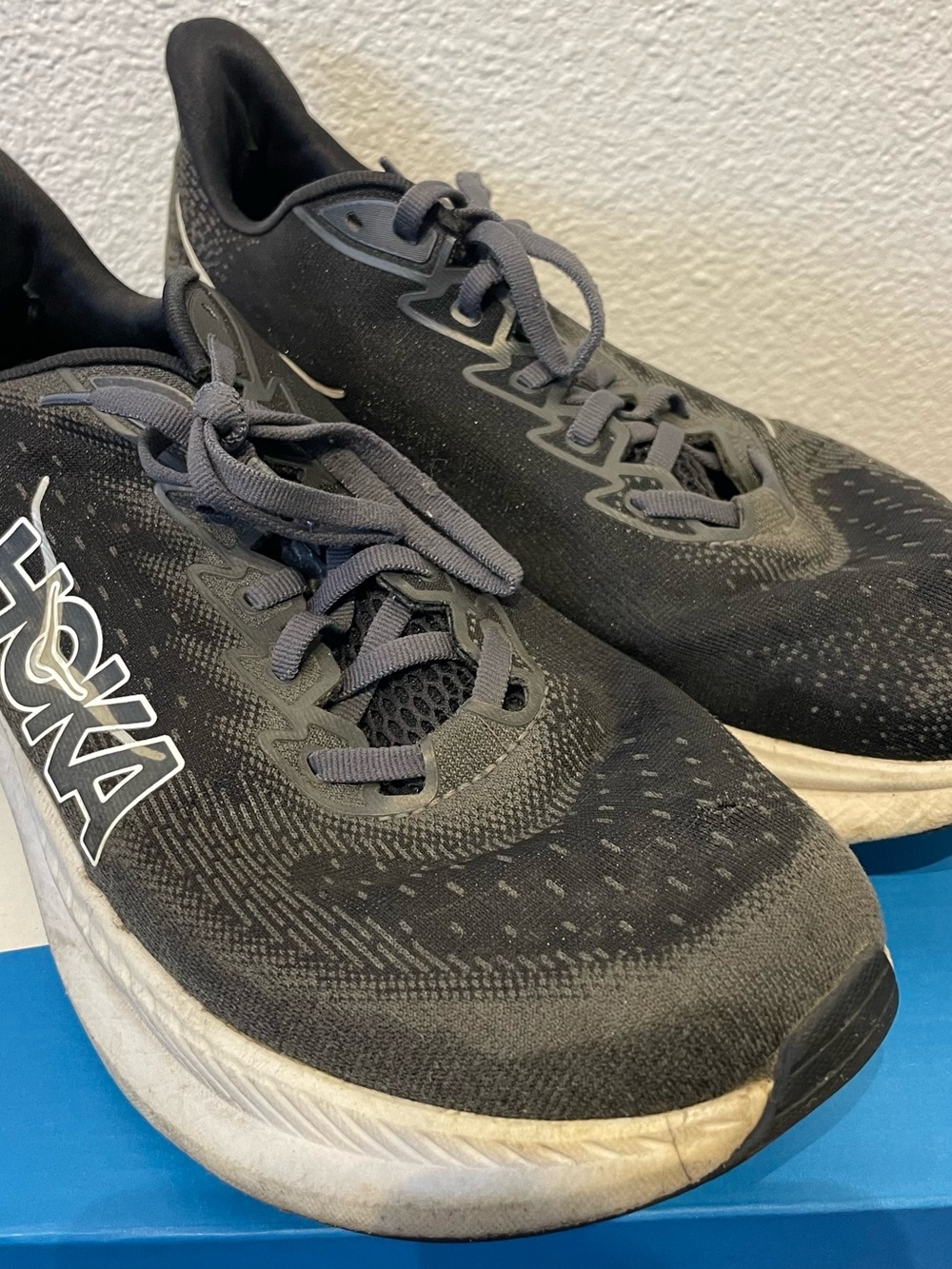 Hoka Men's Black Athletic Running Shoes with Gray Accents